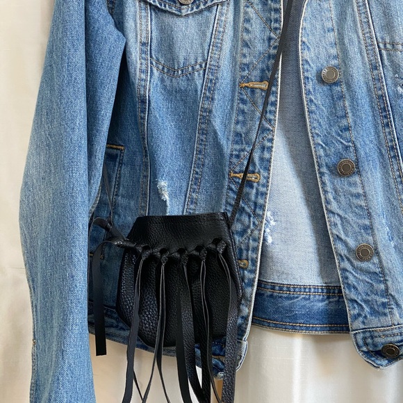 Cute fringe black mini-bag /purse - Picture 5 of 11